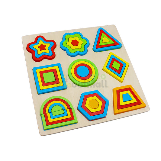 Wooden Colorful Jigsaw Shape Puzzle Board 1562B