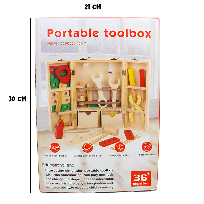 Wooden Portable Tool Box for Kids