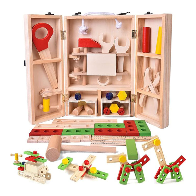 Wooden Portable Tool Box for Kids