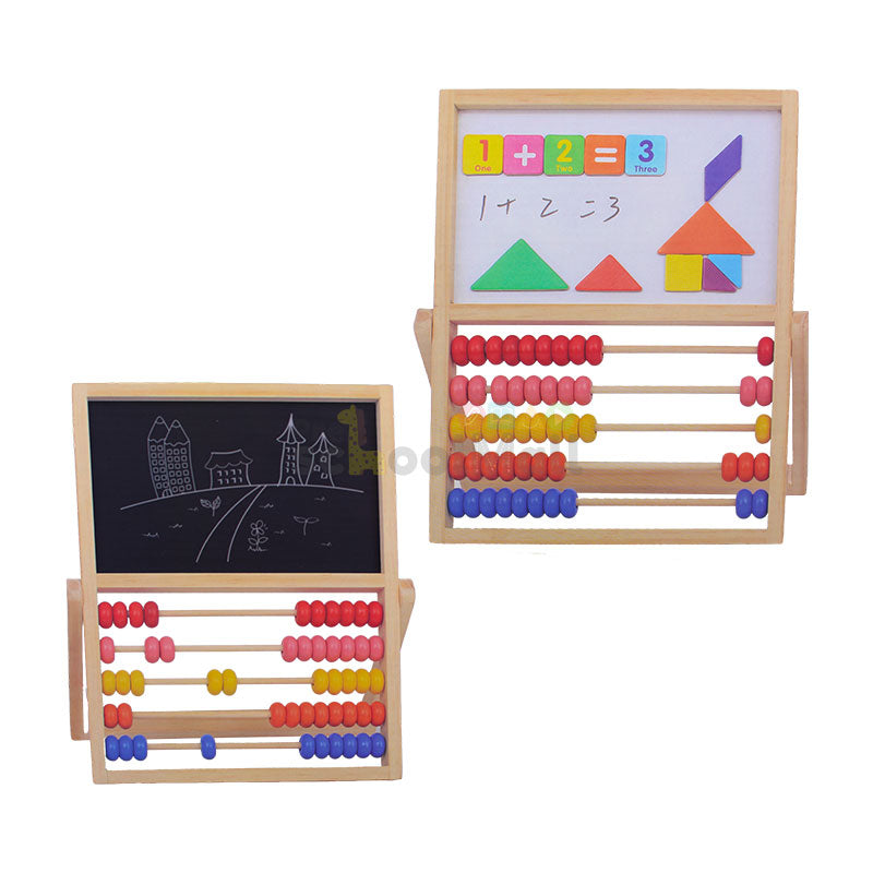 Toy Mathpad Wooden Multi Function Calculate bead Double Sided Sketchpad – Preschool ...