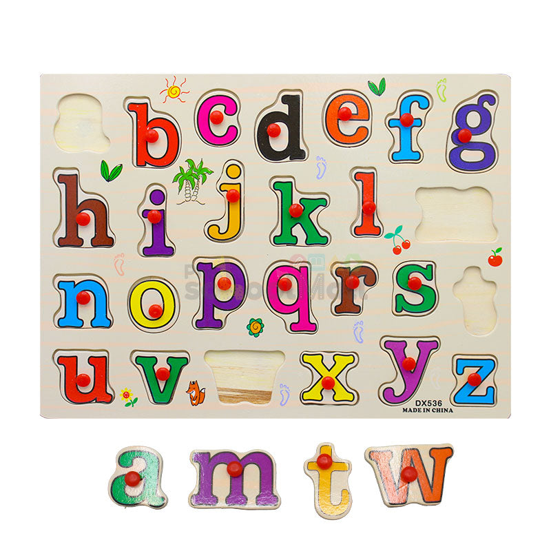 Wooden Small Alphabets Peg Puzzle Board