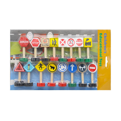Wooden Street Traffic Signs for Kids