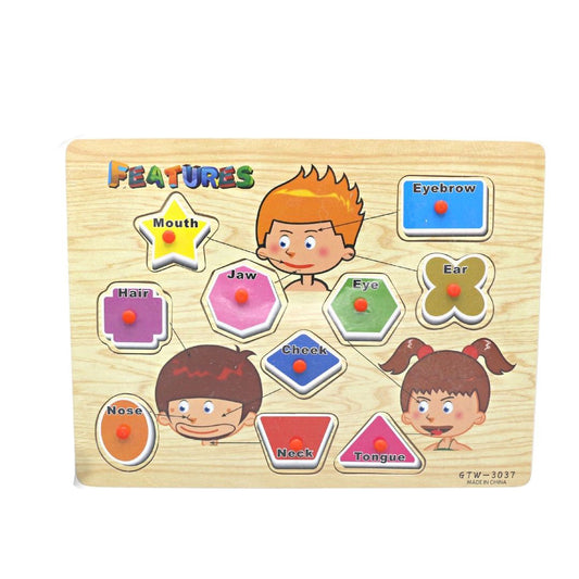Body Parts and Shape Wooden Board