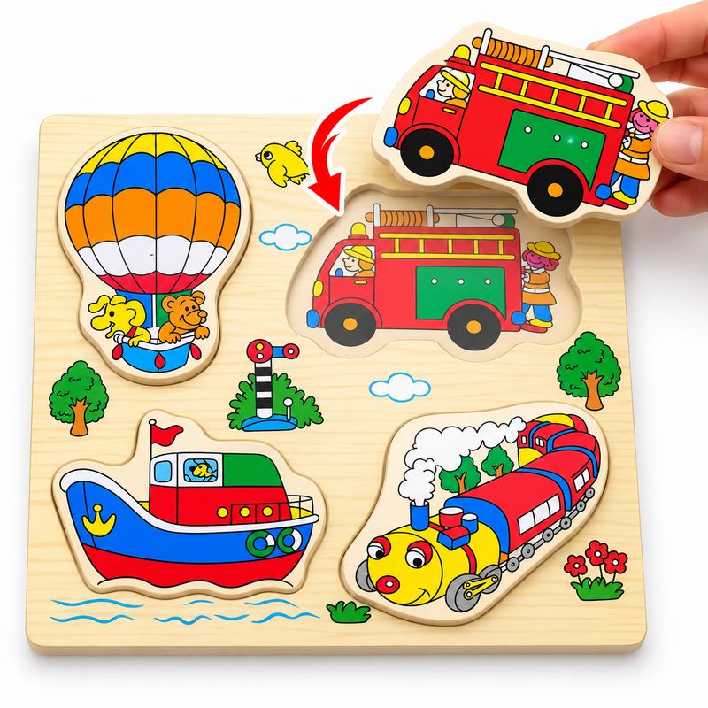 Wooden 3D Chunky Puzzle Board