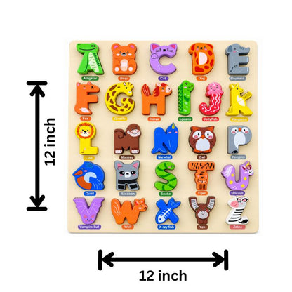 Wooden Animal Alphabet Puzzle Board – A to Z 02174