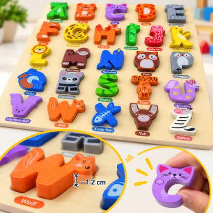 Wooden Animal Alphabet Puzzle Board – A to Z 02174