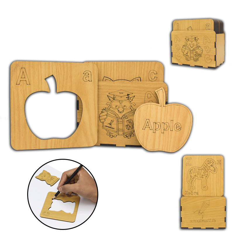 DIY Wooden Alphabets Stencils (6 Pencil color free)