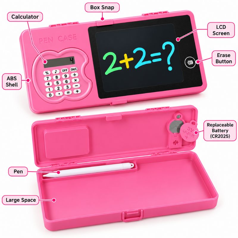 Stationery Box with LCD Writing Pad & Calculator