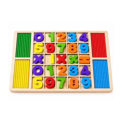 Wooden Numbers & Counting Sticks Math Learning Board