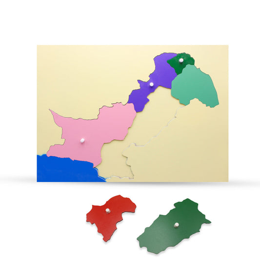 Wooden Montessori Puzzle Map of Pakistan