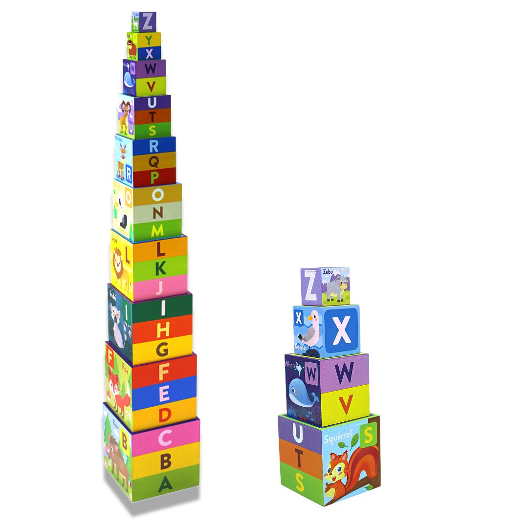 Abc Stacking Pattern 10 PCs Alphabets Nesting & Stacking Blocks – Preschool mall - Preschool ...