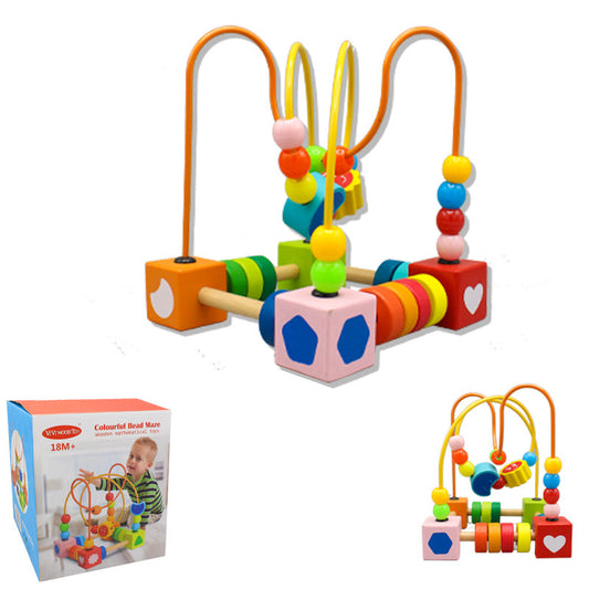 Wooden Colorful Bead Maze Toy