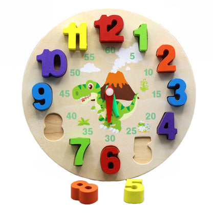 Digital Learning Wooden Clock