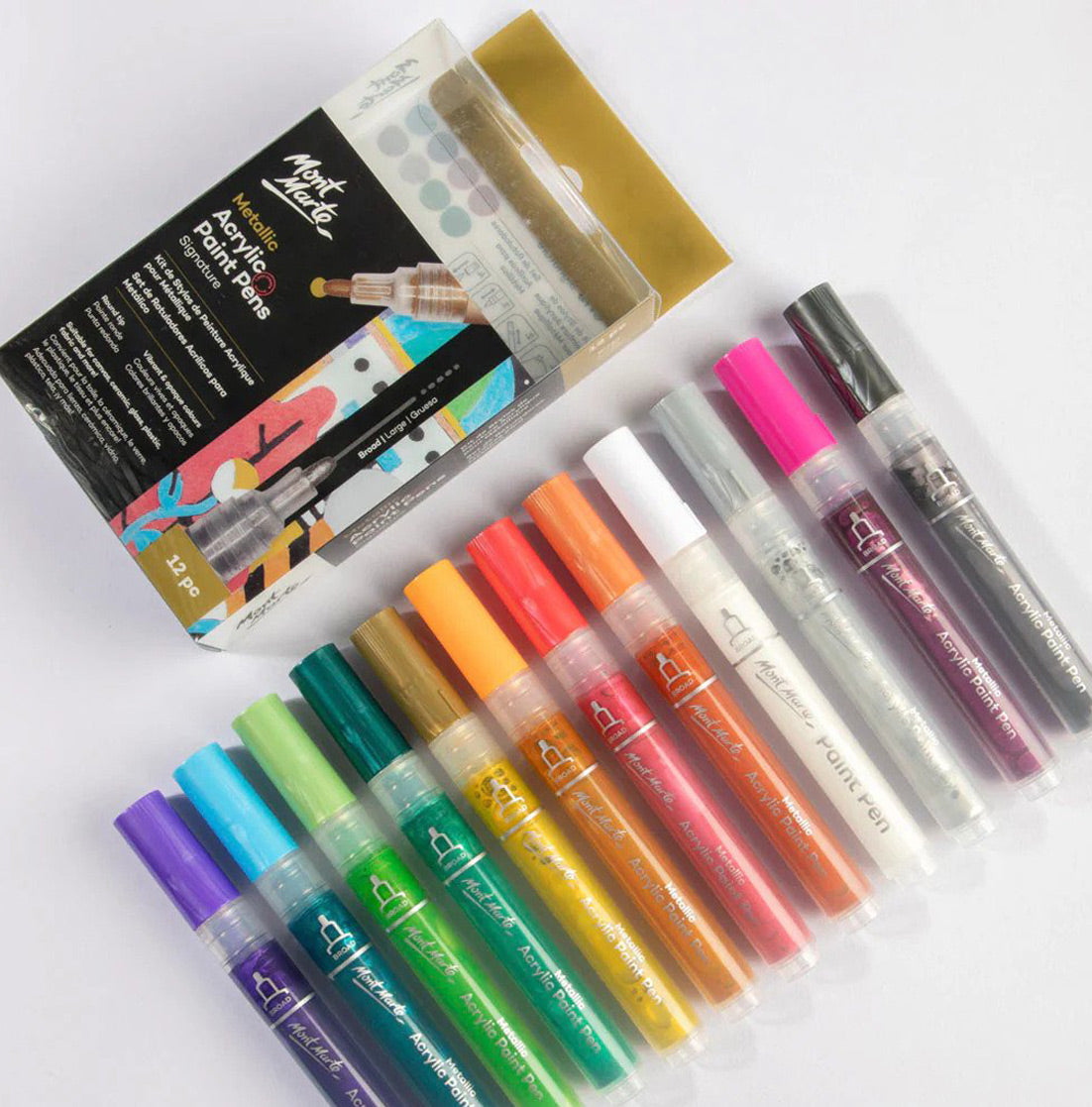 12 PCS Metallic Acrylic Paint Pens