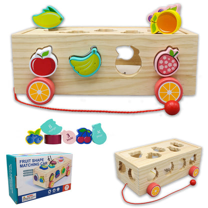 Wooden Fruit Shape Matching Car