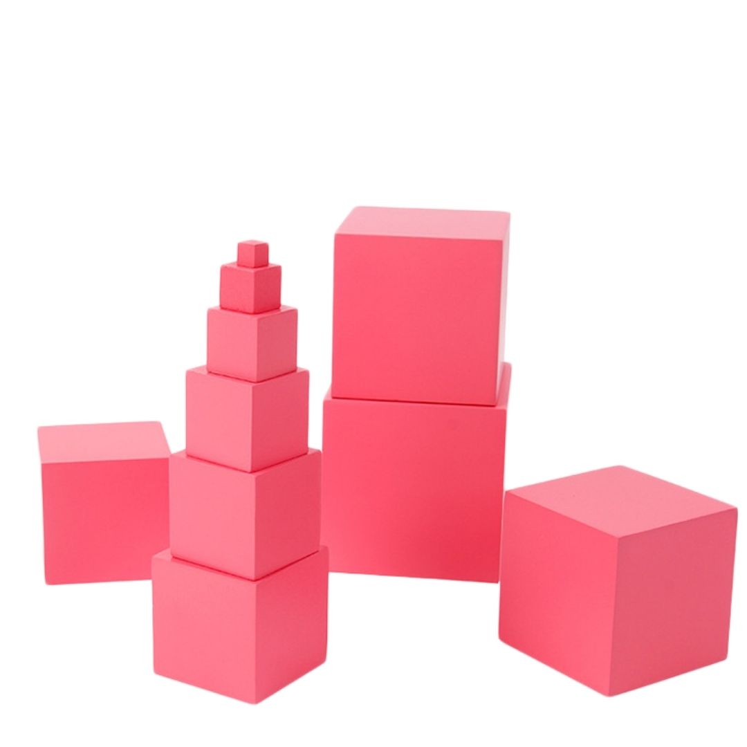 11 PCs Pink Tower Stacking Blocks