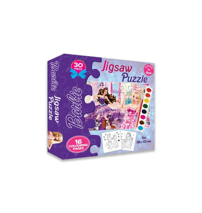 3 in1 Jigsaw Puzzle With Coloring Page & Water color for girls