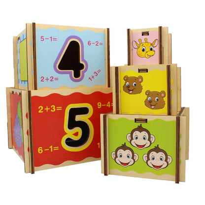 Wooden Nesting Blocks with Numbers