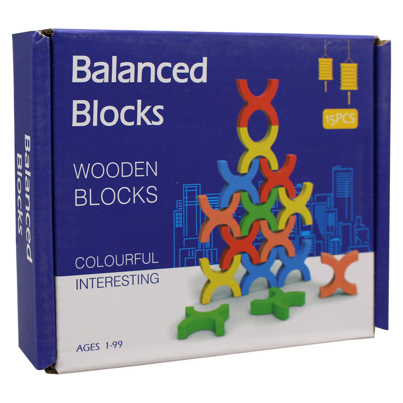 15 Pcs Wooden Balanced Blocks