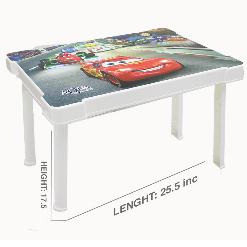 Aqua Plastic Cartoon Folding Table for boys