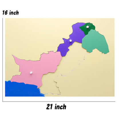 Wooden Montessori Puzzle Map of Pakistan