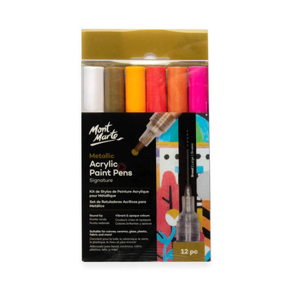 12 PCS Metallic Acrylic Paint Pens