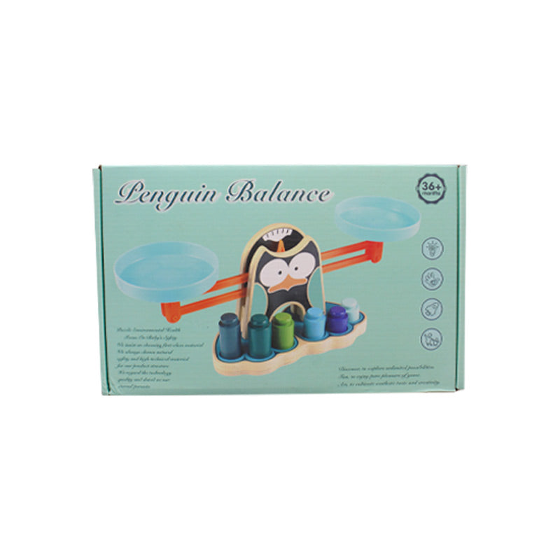 Wooden Penguin Balance Game