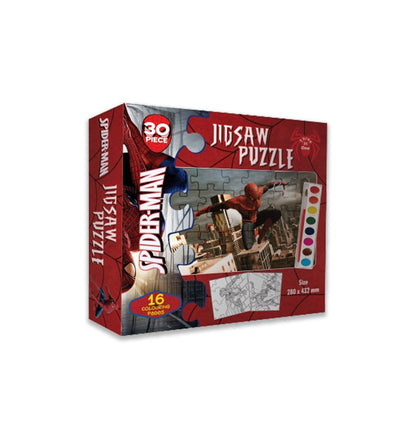 3 in1 Jigsaw Puzzle With Coloring Page & Water color for boys