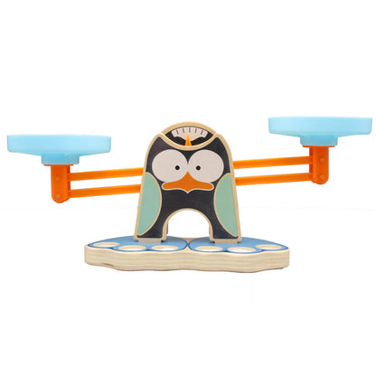 Wooden Penguin Balance Game