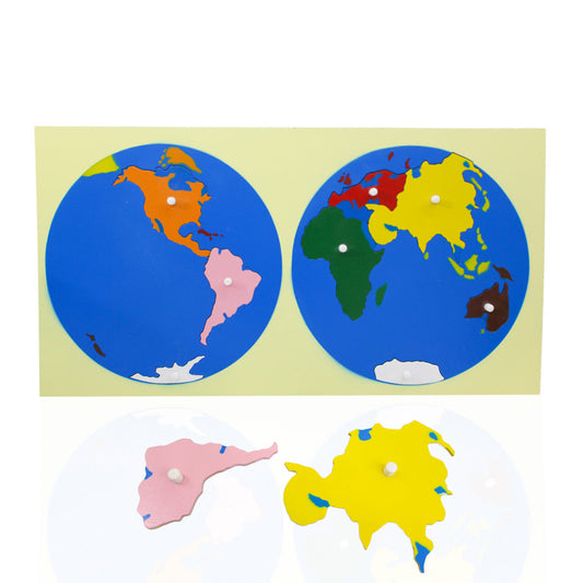 Wooden Montessori Puzzle Map of World