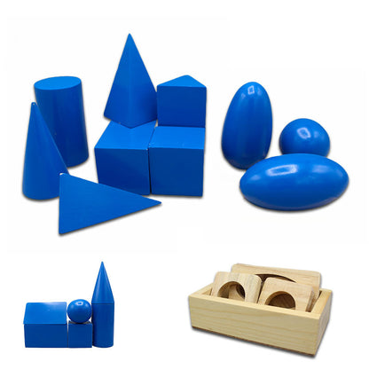 10 PCS Montessori Geometric Solids With Bases