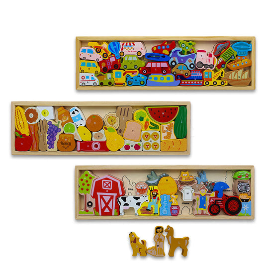 3d ABC Wooden Puzzle Board