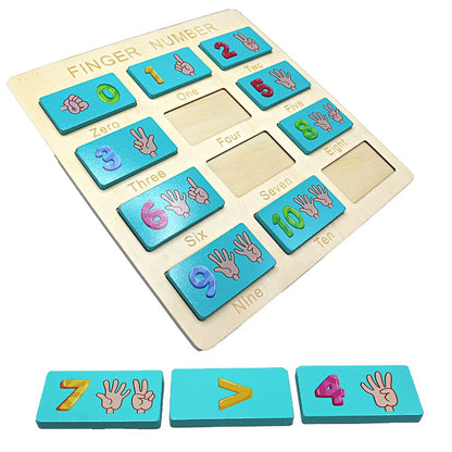 Wooden Finger Number Counting Board