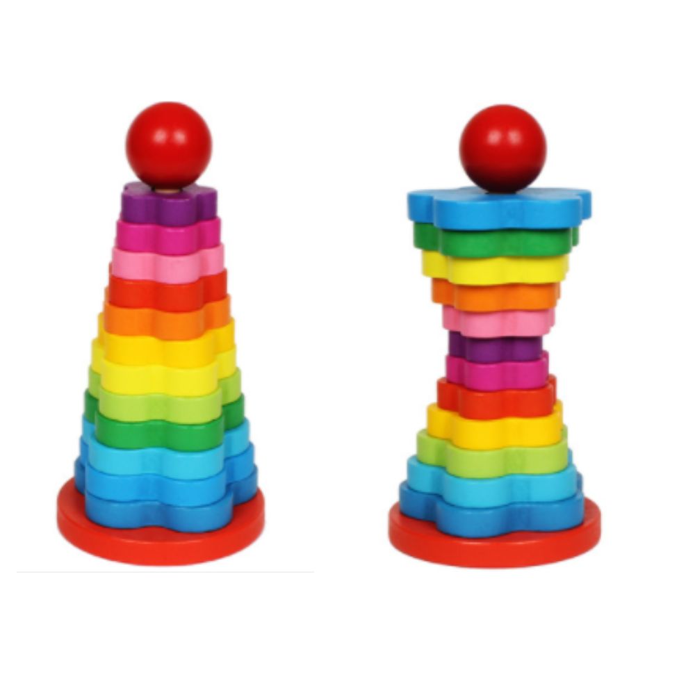 Rainbow Tower 13 Blocks- Wooden Toy